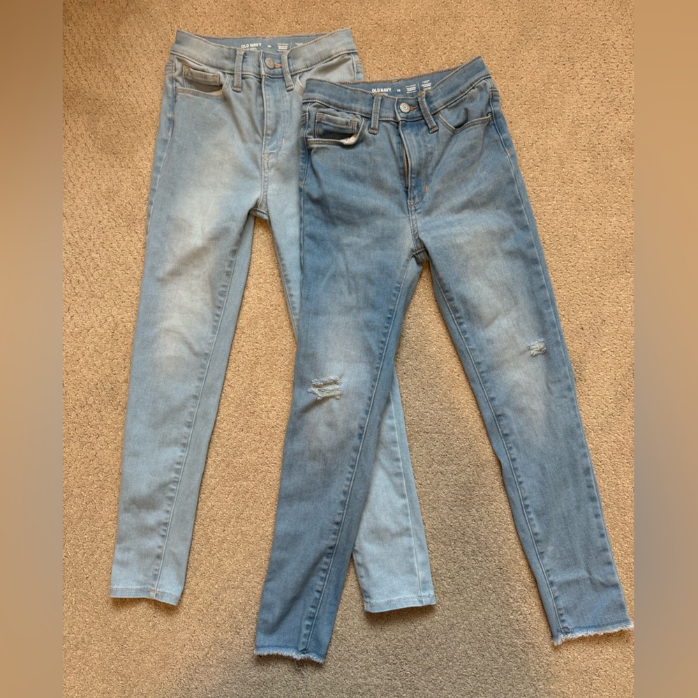 Old Navy Girls Light Blue & Medium Blue Skinny Jeans Set